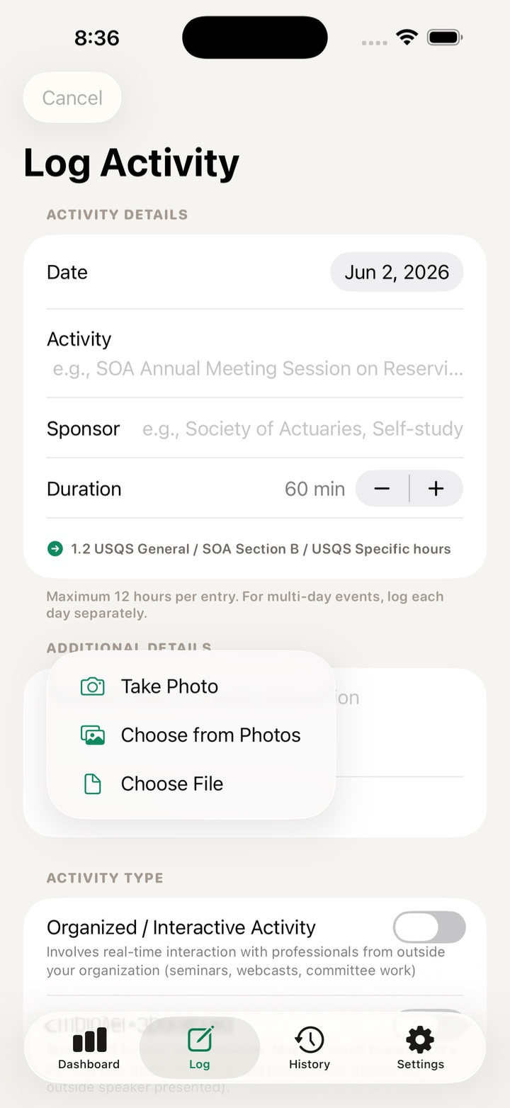 Log an activity
